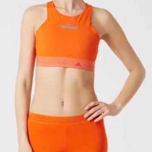 Adidas By Stella McCartney Climachill Crop Top Radiant Orange Sports Bra
